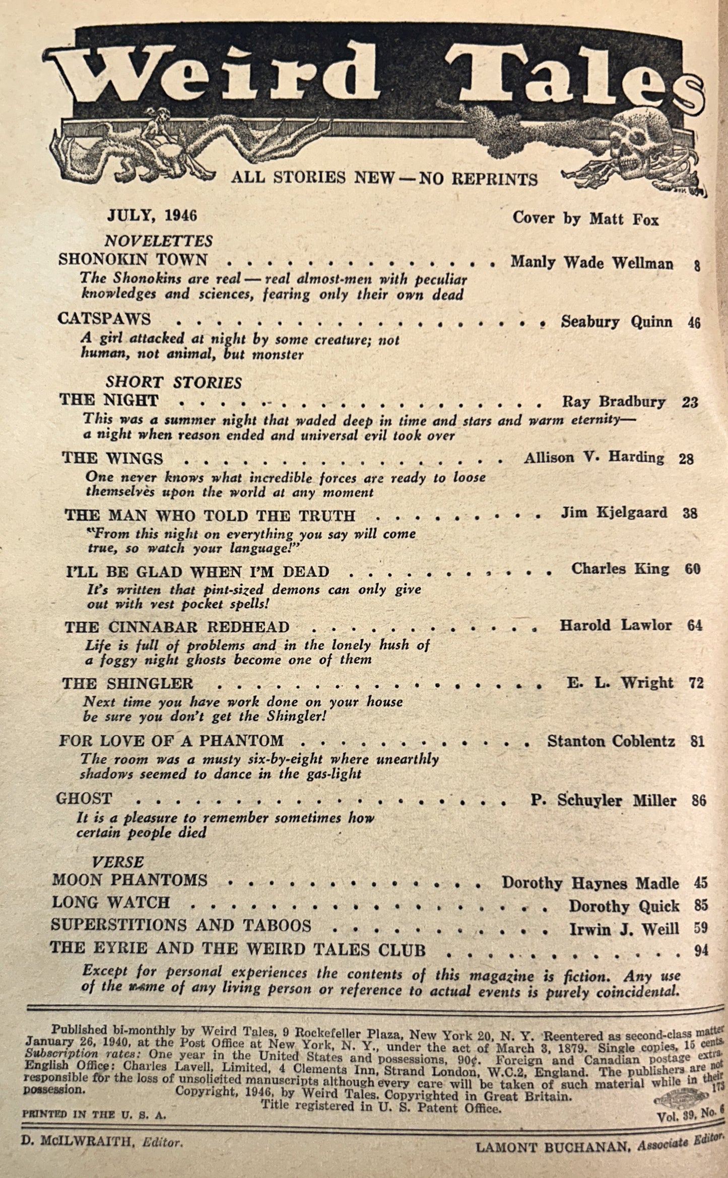 Weird Tales July 1946 Magazine