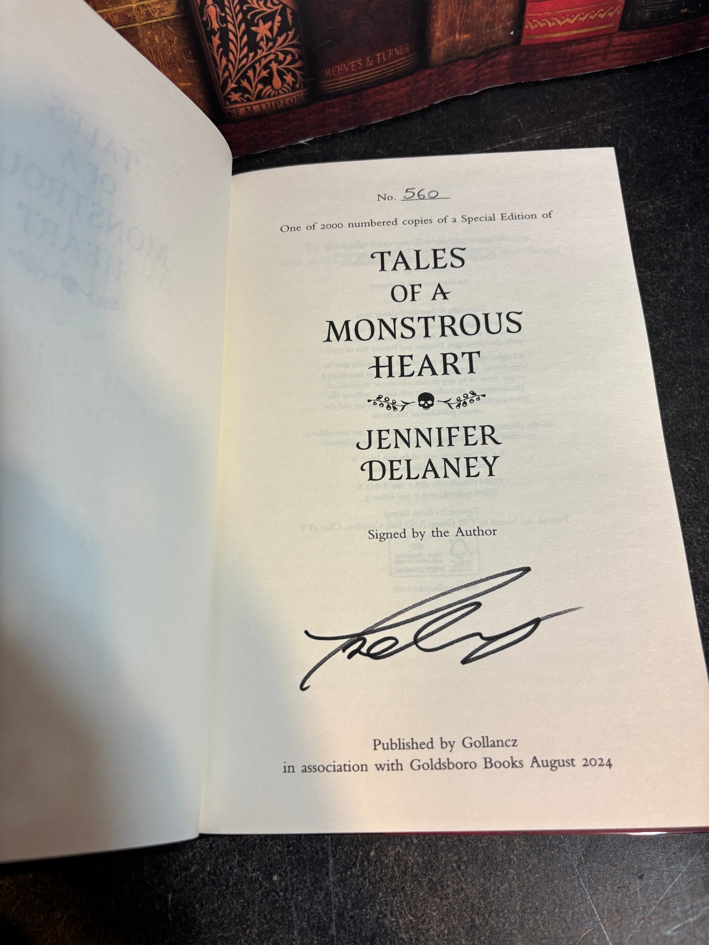 Tales of a Monstrous Heart by Jennifer Delaney SIGNED & Numbered #560/2000 1st Edition