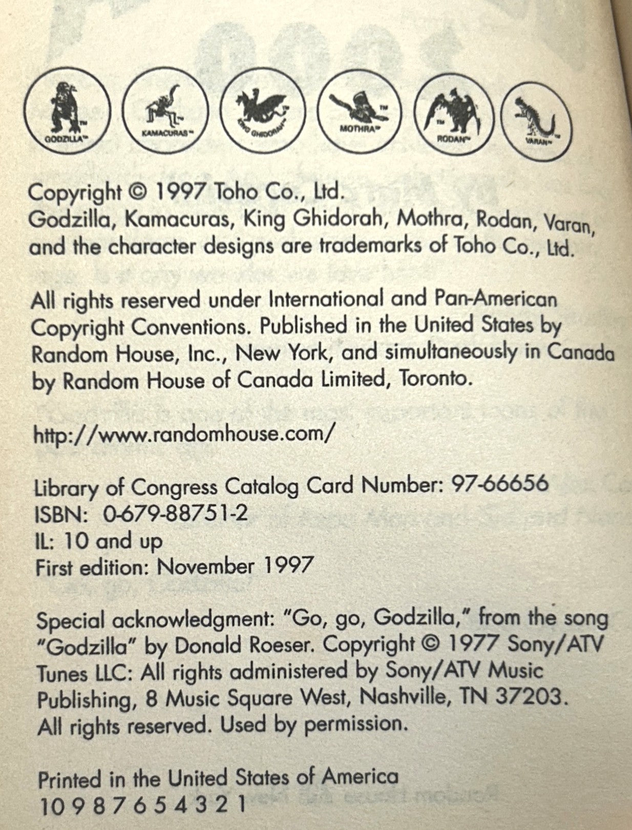 Godzilla 2000 by Marc Cerasini 1997 1st Printing