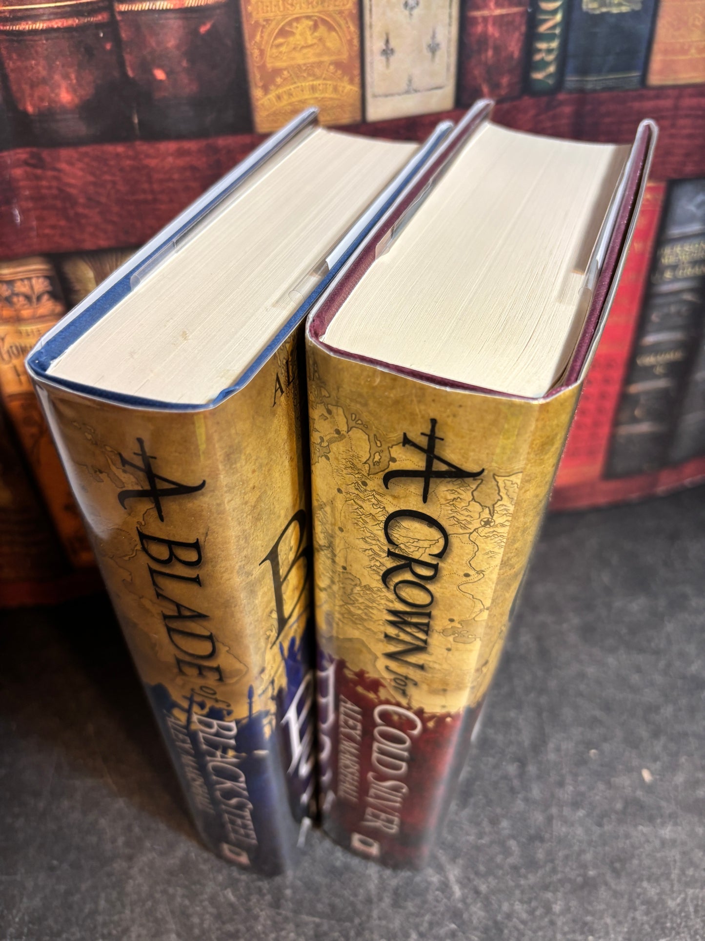 A Crown of Cold Silver & A Blade of Black Steel by Alex Marshall SIGNED 1st Editions