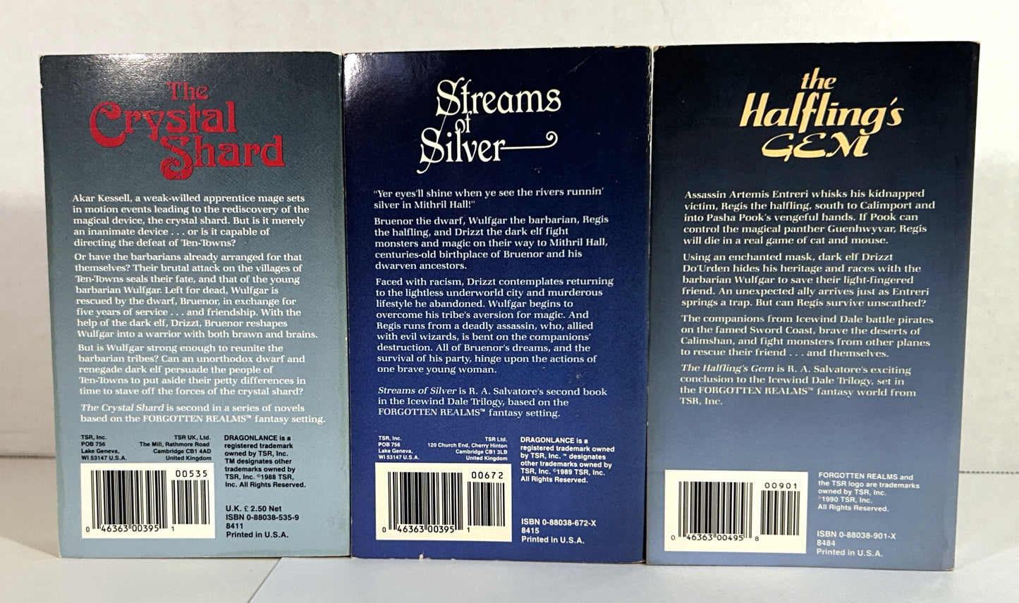 Forgotten Realms: Icewind Dale Trilogy by RA Salvatore 1988-1990 1st Printings