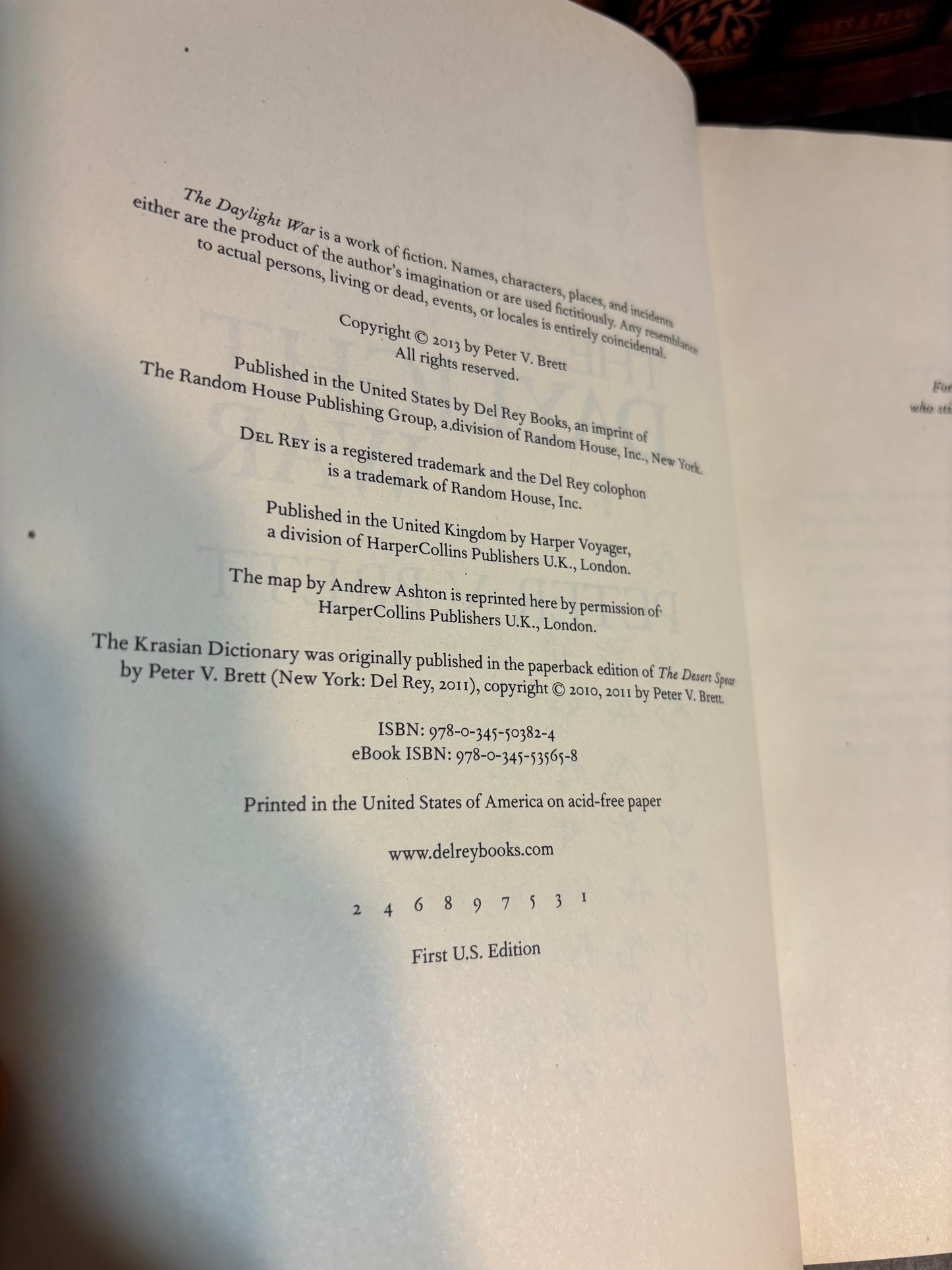 The Daylight War by Peter V Brett SIGNED 1st Edition (Demon Cycle #3)