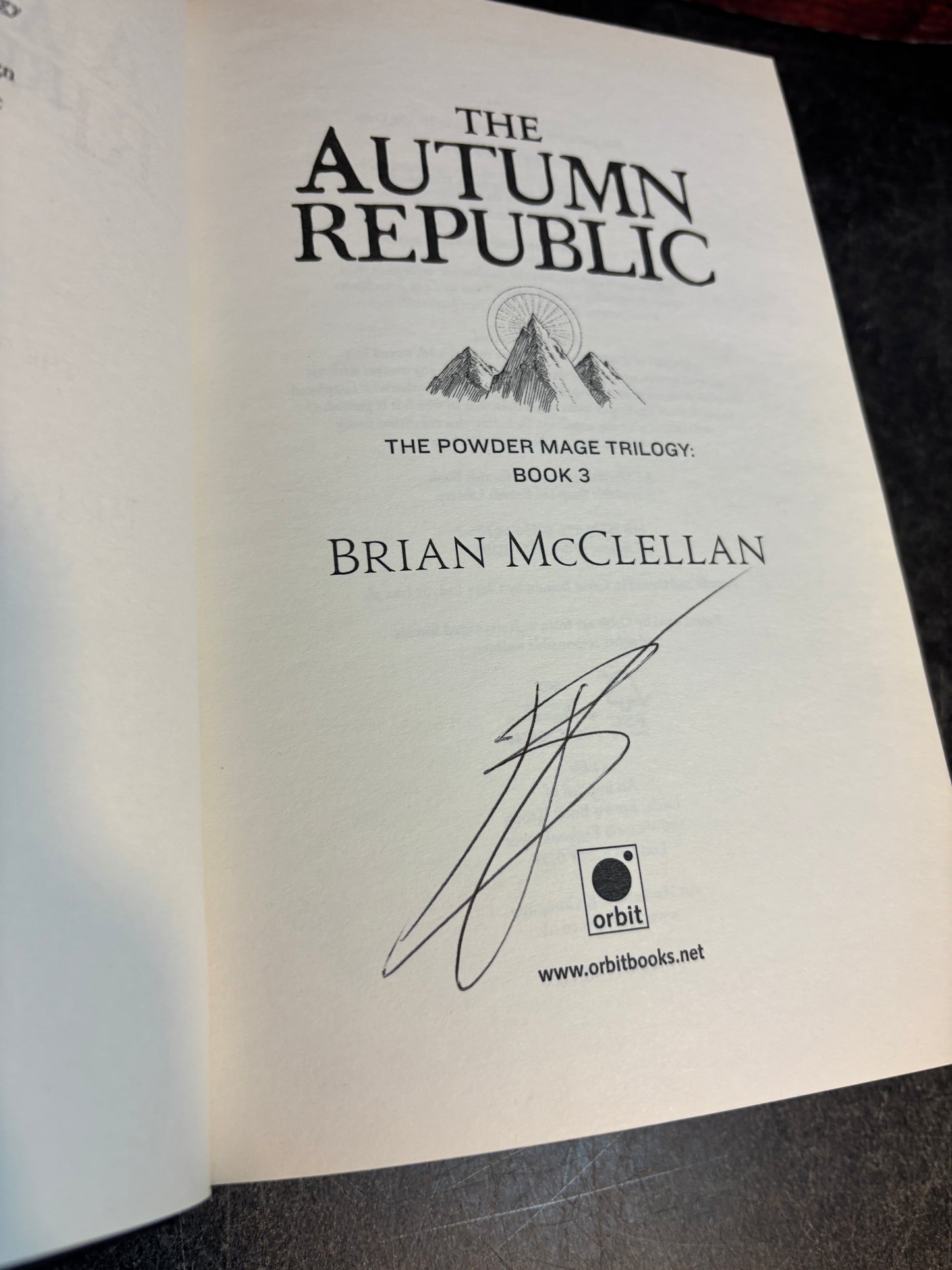 The Autumn Republic by Brian McClellan SIGNED 1st Edition