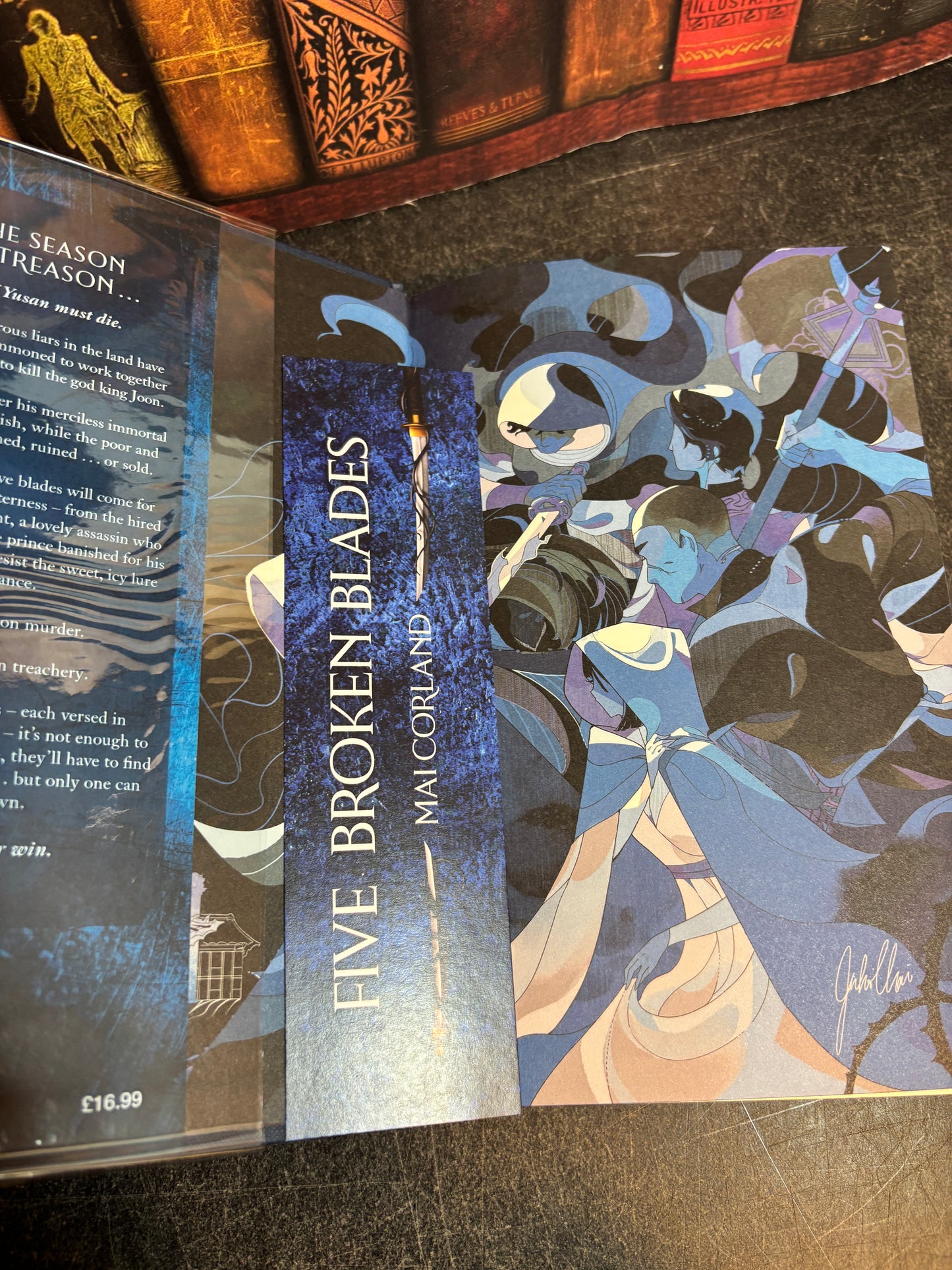 Five Broken Blades by Mai Corland SIGNED & Numbered #1251/2000 1st Edition w/ Sprayed Edges