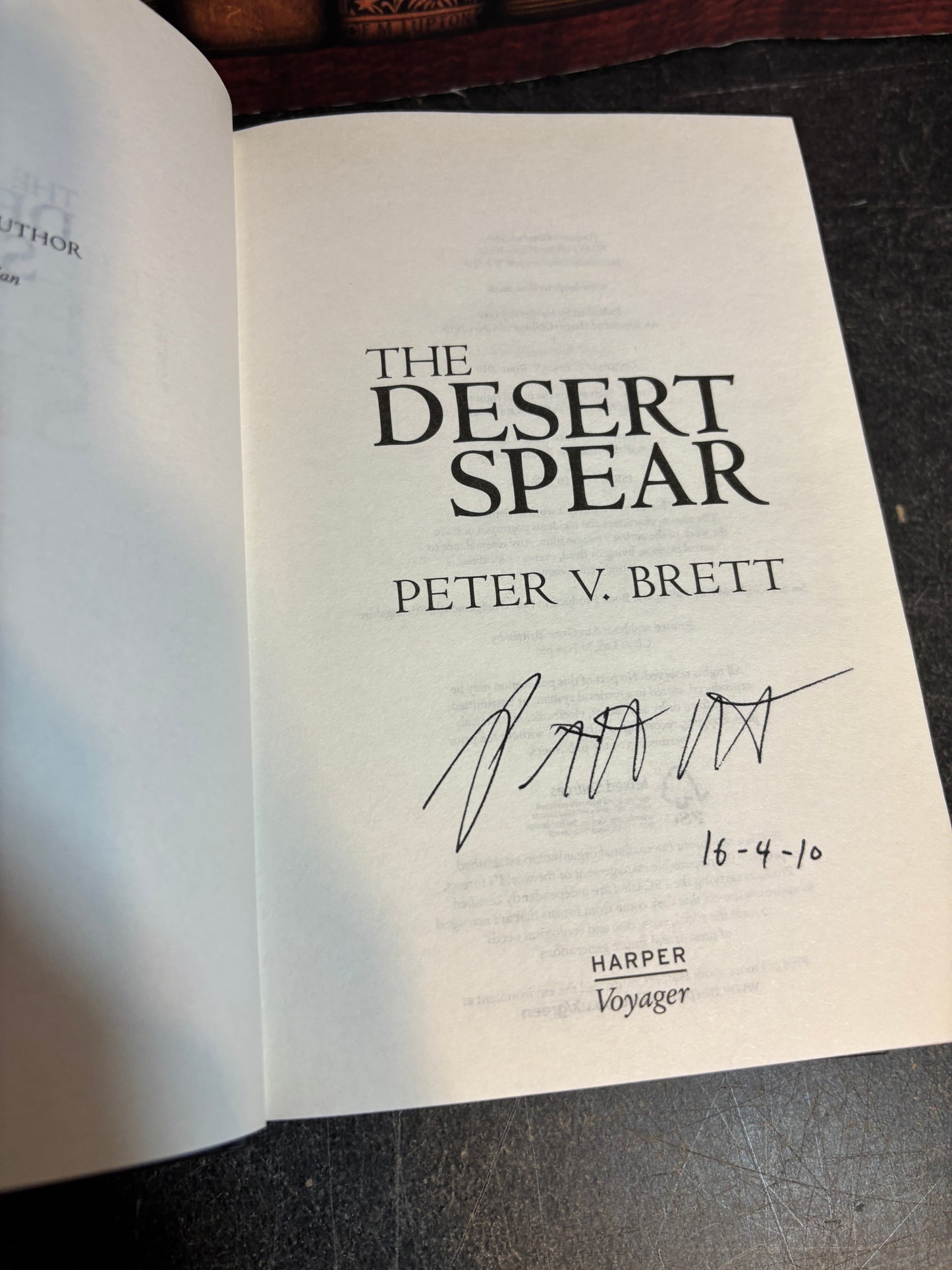 The Desert Spear by Peter V Brett SIGNED Voyager 1st Edition