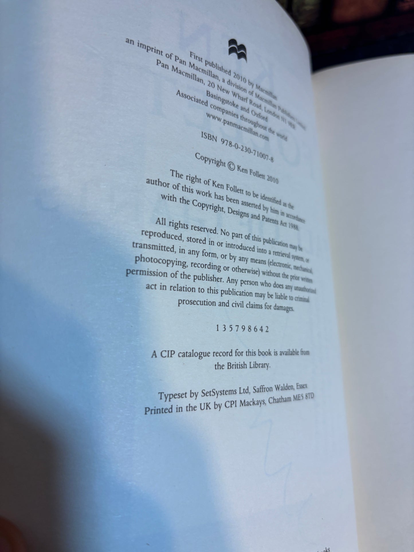 Fall of Giants by Ken Follet SIGNED 1st Edition UK 2010 Hardcover