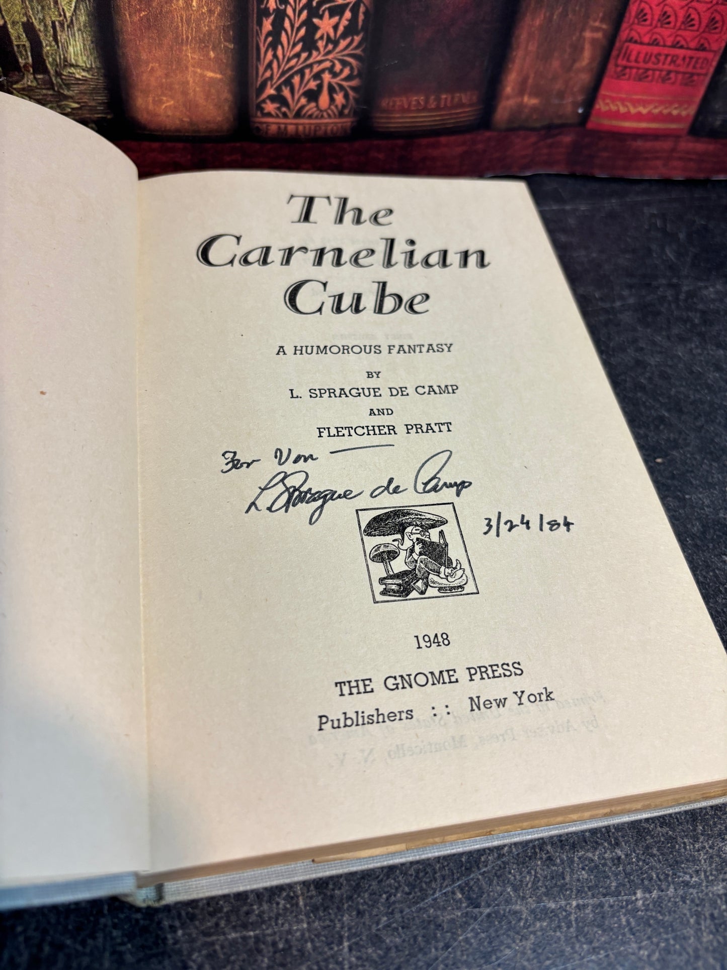 The Carnelian Cube by L Sprague de Camp & Fletcher Pratt SIGNED 1st Edition Gnome Press