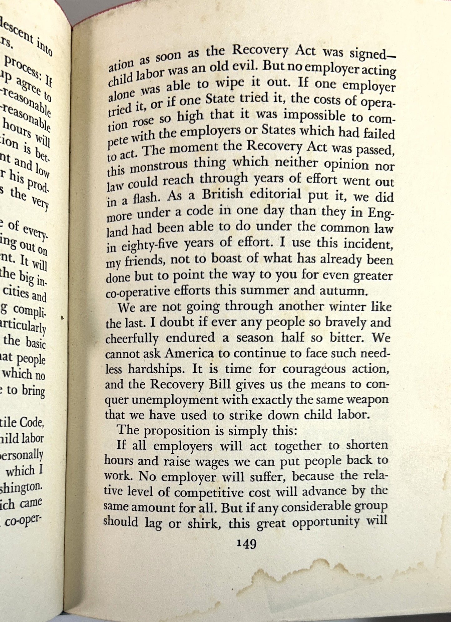 On Our Way by Franklin D. Roosevelt 1934 1st Edition w/ SIGNATURE laid in