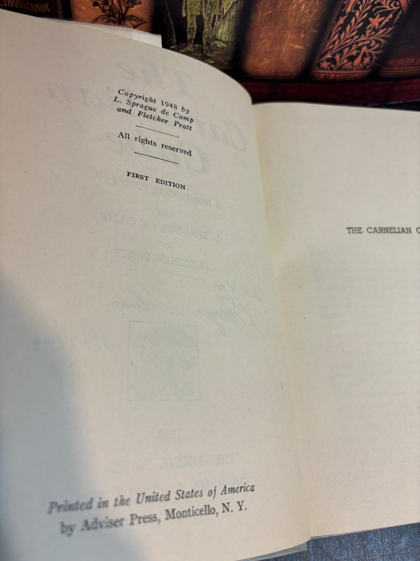 The Carnelian Cube by L Sprague de Camp & Fletcher Pratt SIGNED 1st Edition Gnome Press