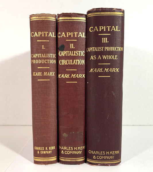 Set of 3 Capital by Karl Marx 1906-1933 Charles H. Kerr & Co.