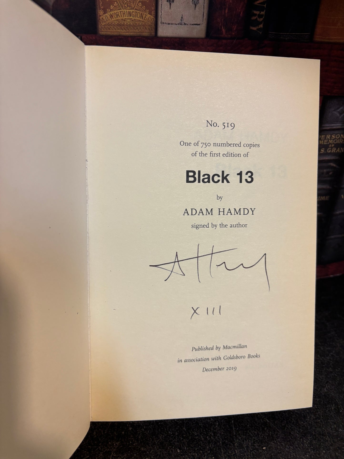 Black 13 by Adam Hamdy SIGNED Limited Edition #519/750 w/ Sprayed Edges