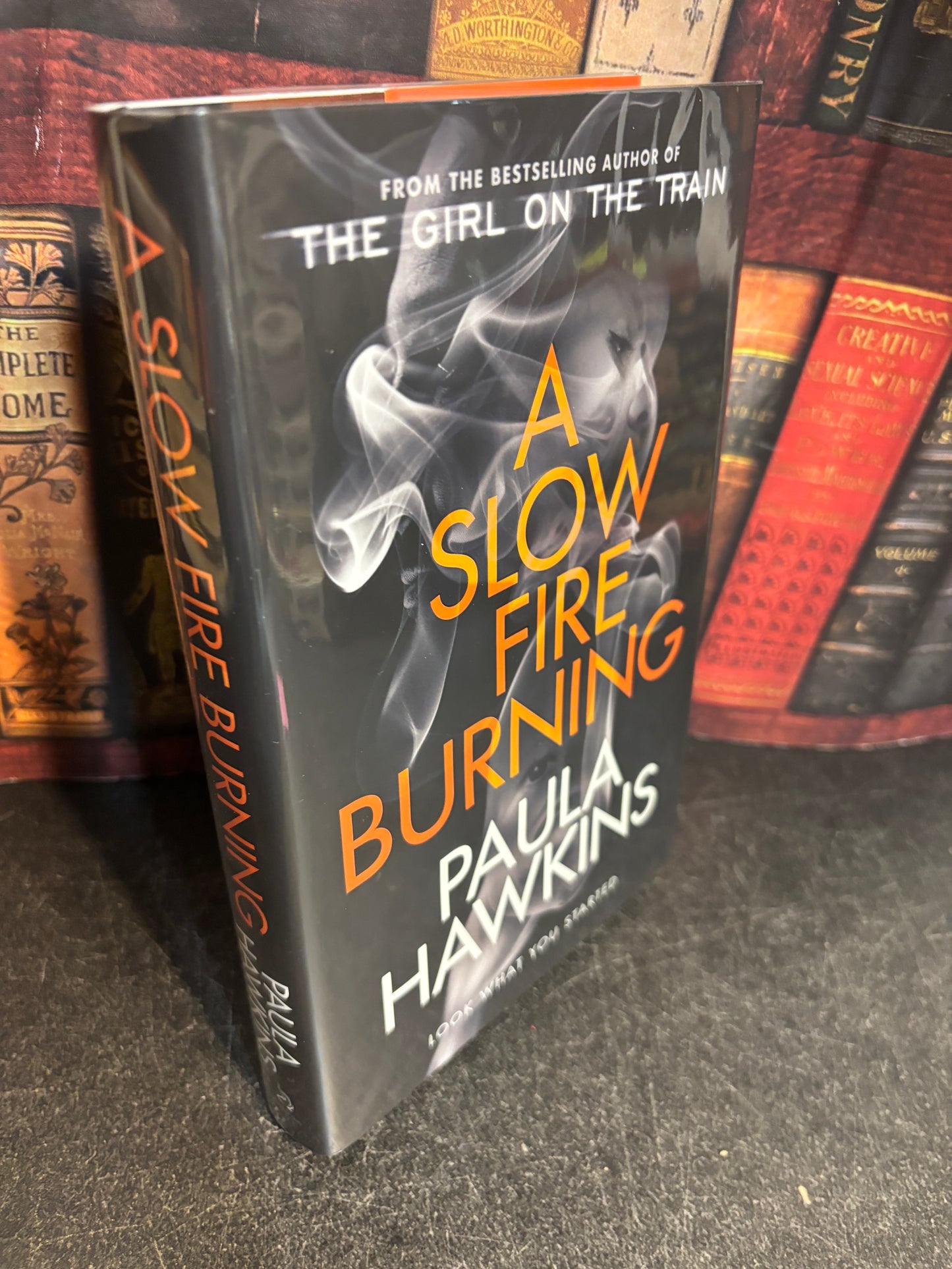 A Slow Fire Burning by Paula Hawkins SIGNED 1st Edition w/ Sprayed Edges