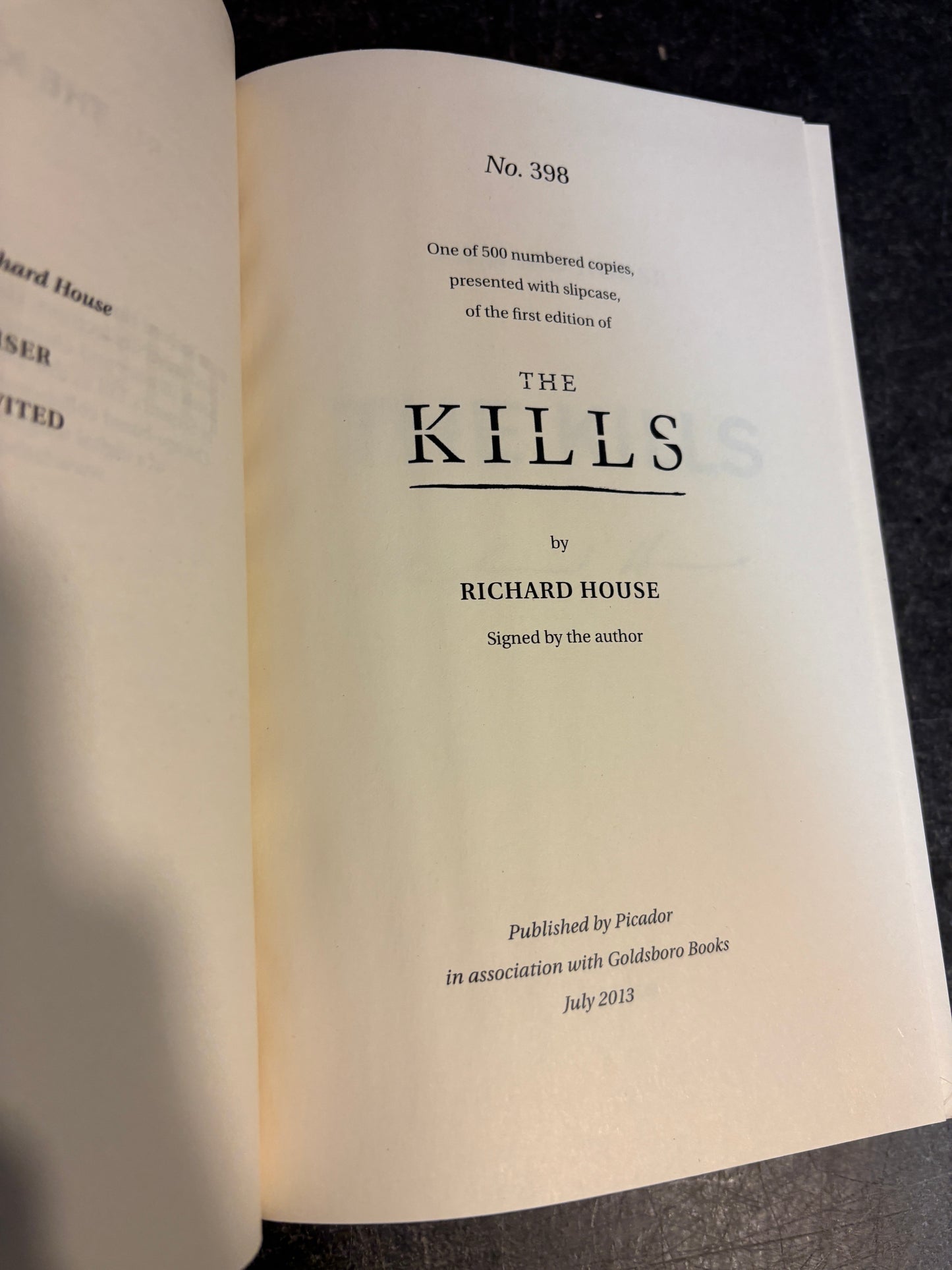 The Kills by Richard House SIGNED 1st Edition 4-in-1 Omnibus in Slipcase