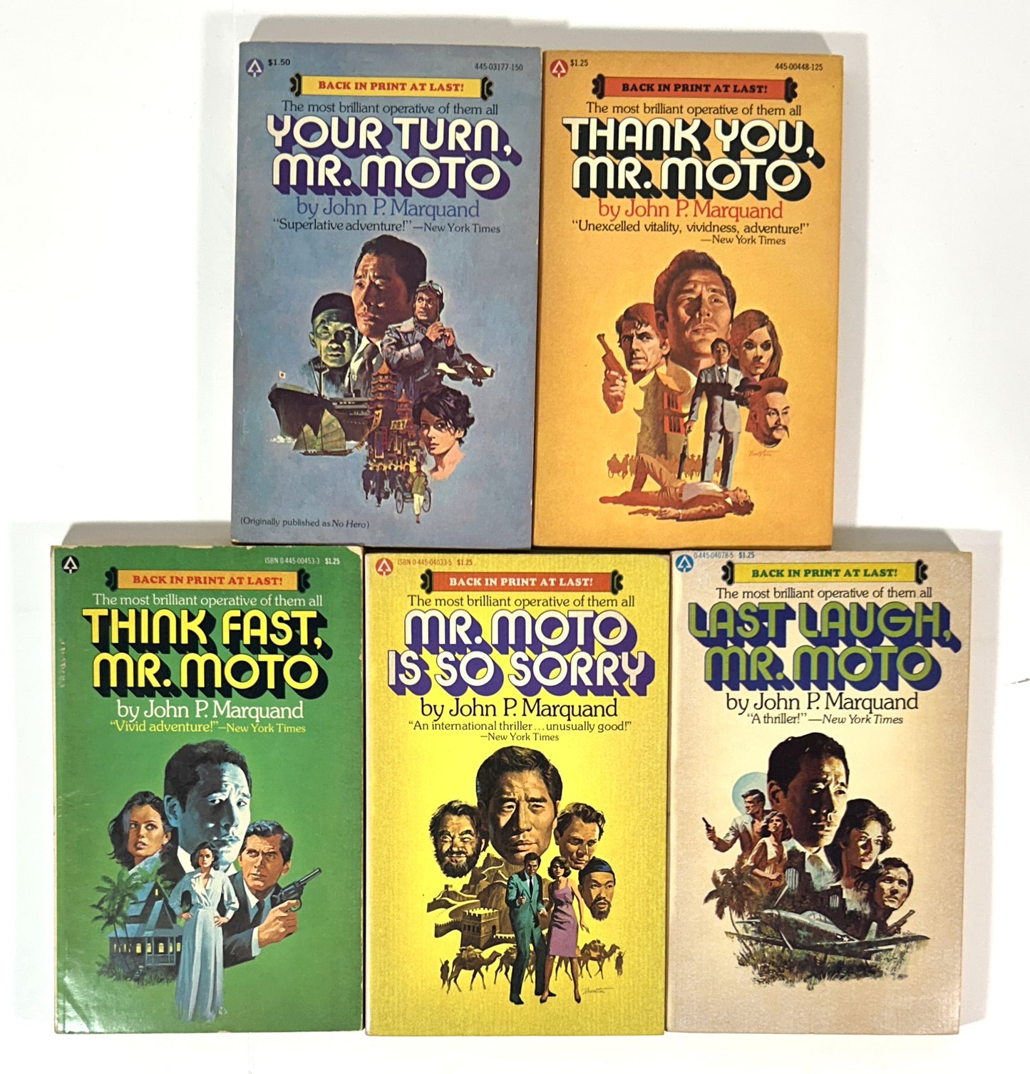 Set of 5 Mr. Moto by John P. Marquand 1977