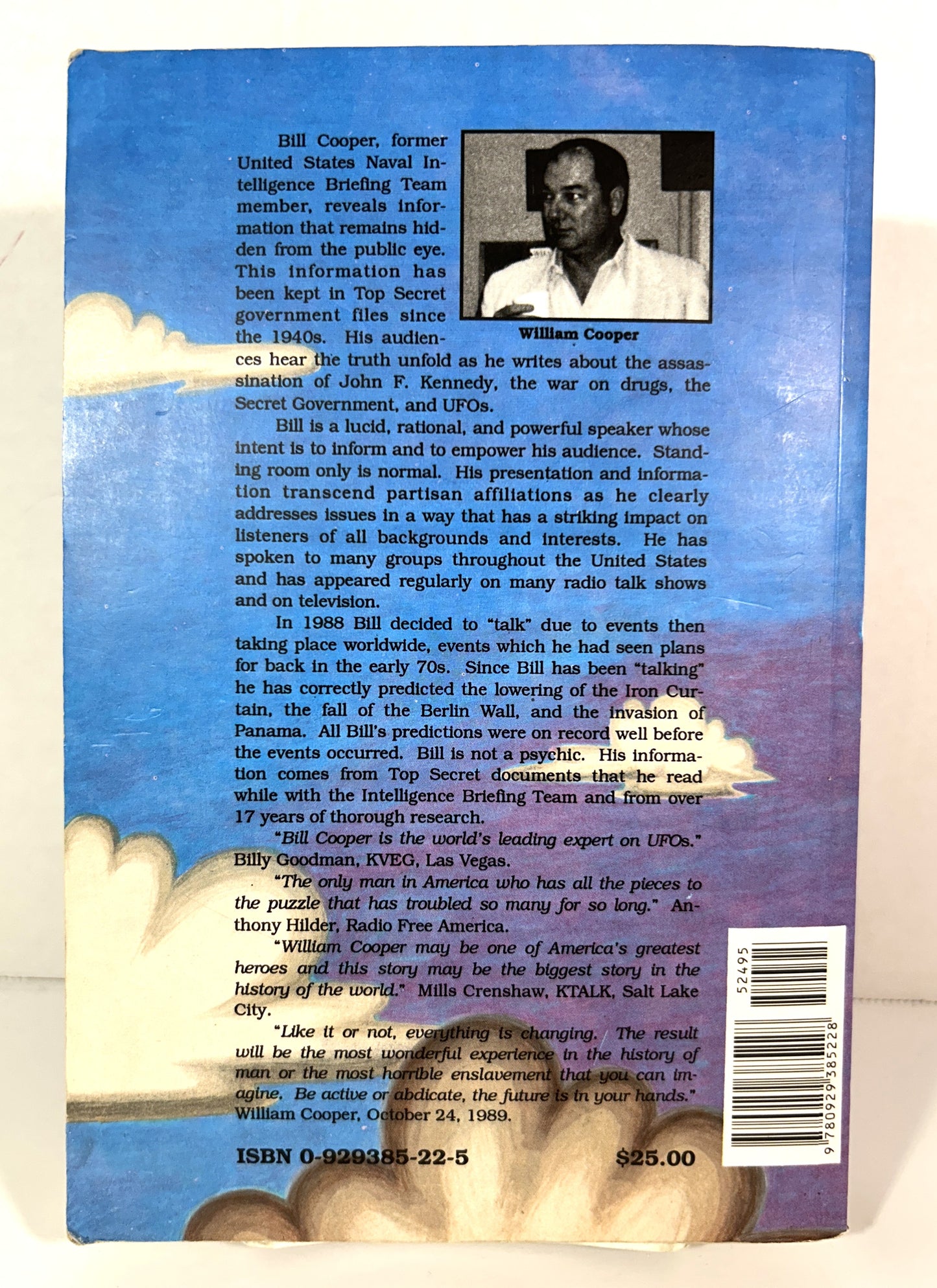 Behold A Pale Horse by William Cooper 1991 Unrevised 500 pg Edition w/ Trilateral Fold-Out