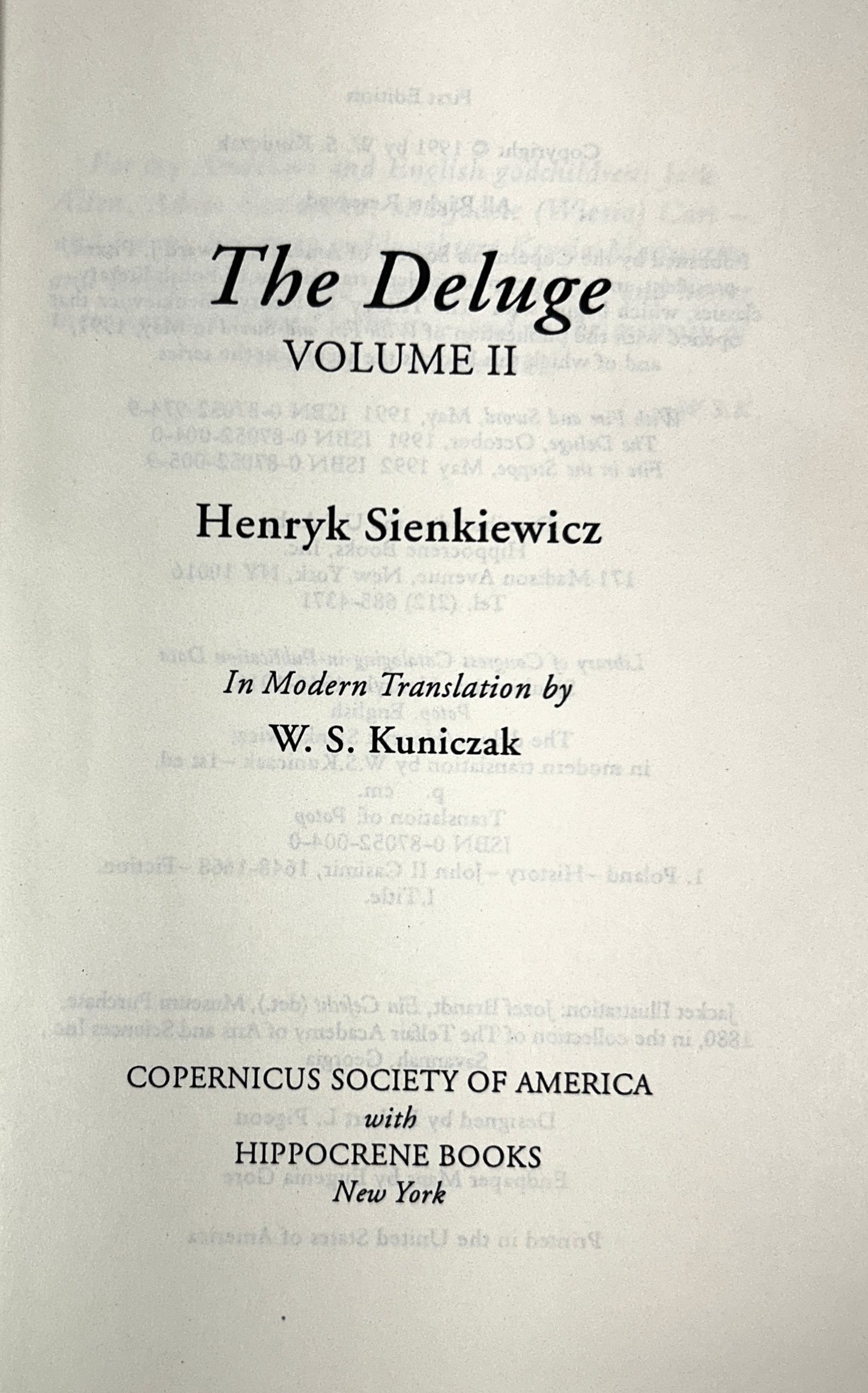 Set of 2 The Deluge by Henryk Sienkiewicz 1991 1st Edition