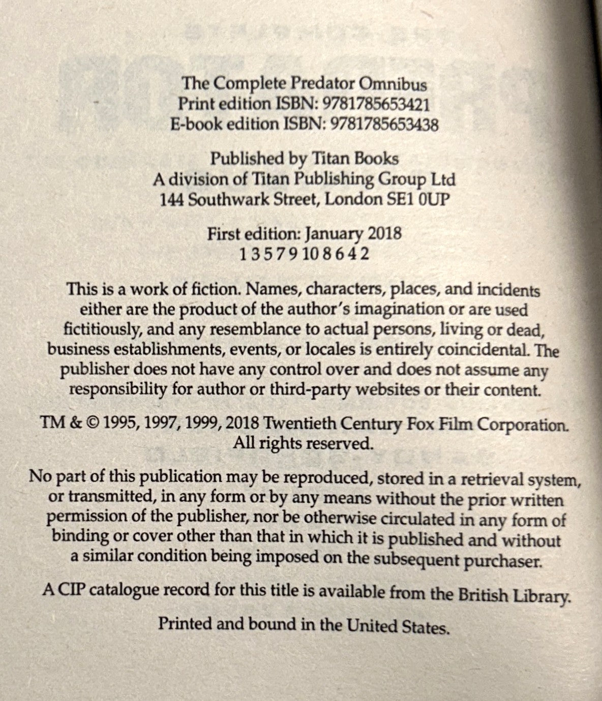 The Complete Predator Omnibus: Concrete Jungle + Cold War + Big Game 2018 1st Printing