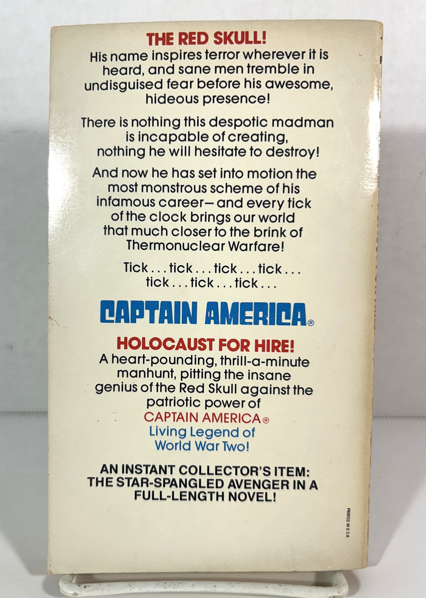 MARVEL NOVEL SERIES #4: Stan Lee Presents Captain America: Holocaust for Hire by Joseph Silva 1979 1st Printing