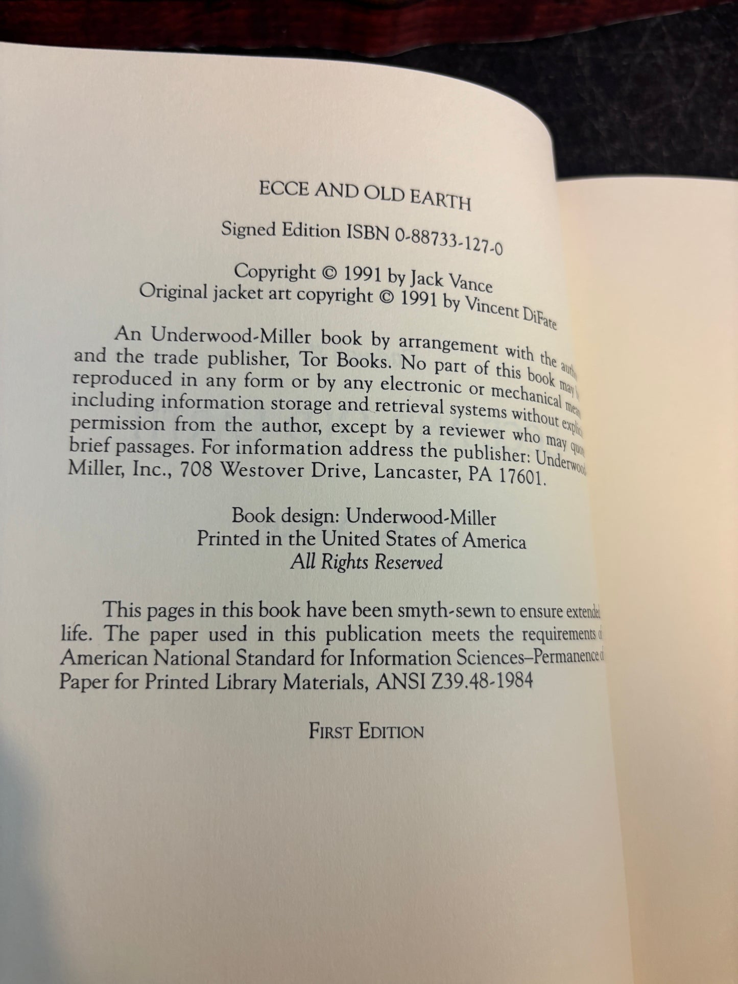 Ecce and Old Earth by Jack Vance SIGNED Limited #325/500 1st Edition w/ Slipcase