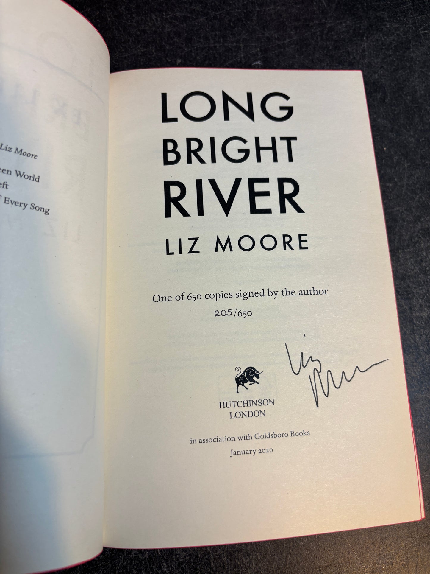 Long Bright River by Liz Moore SIGNED Limited Edition #205/650 Goldsboro 1st Edition