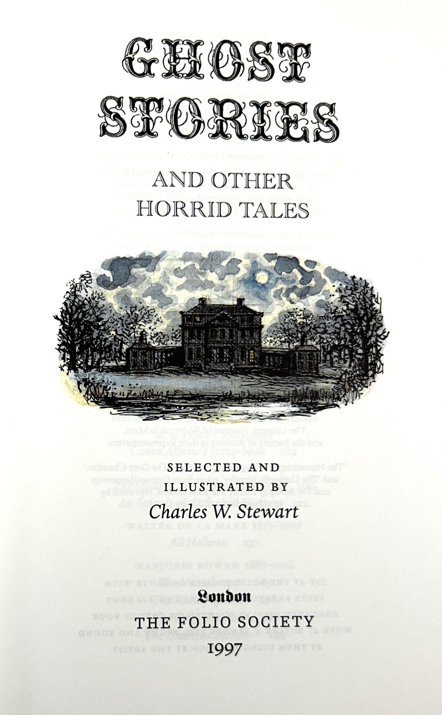 Folio Society: Ghost Stories and Other Horrid Tales by Charles W. Stewart 1997