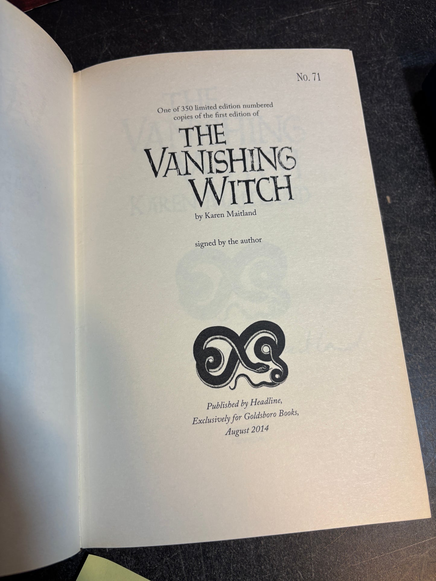 The Owl Killers & The Vanishing Witch by Karen Maitland SIGNED Limited 1st Editions