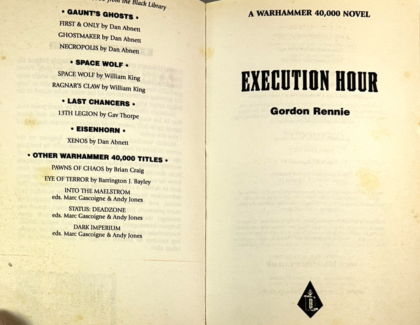 Warhammer 40,000: Execution Hour by Gordon Rennie 2001