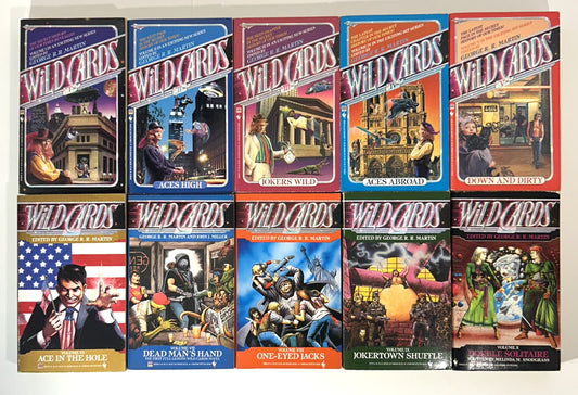 Set of 10 Wild Cards edited by George RR Martin 1987-1992