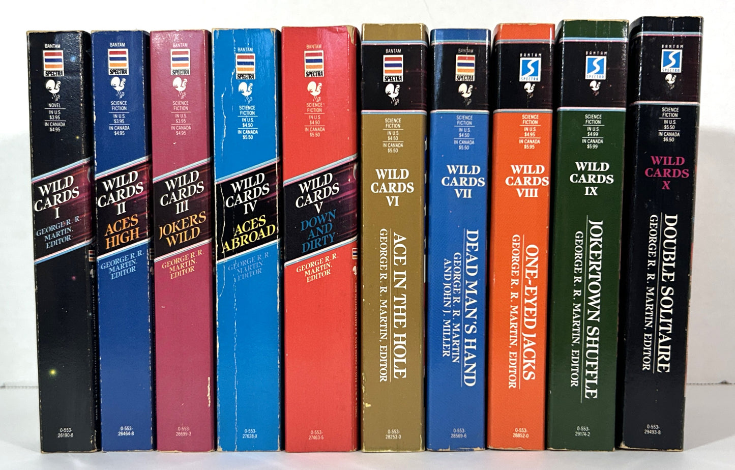 Set of 10 Wild Cards edited by George RR Martin 1987-1992