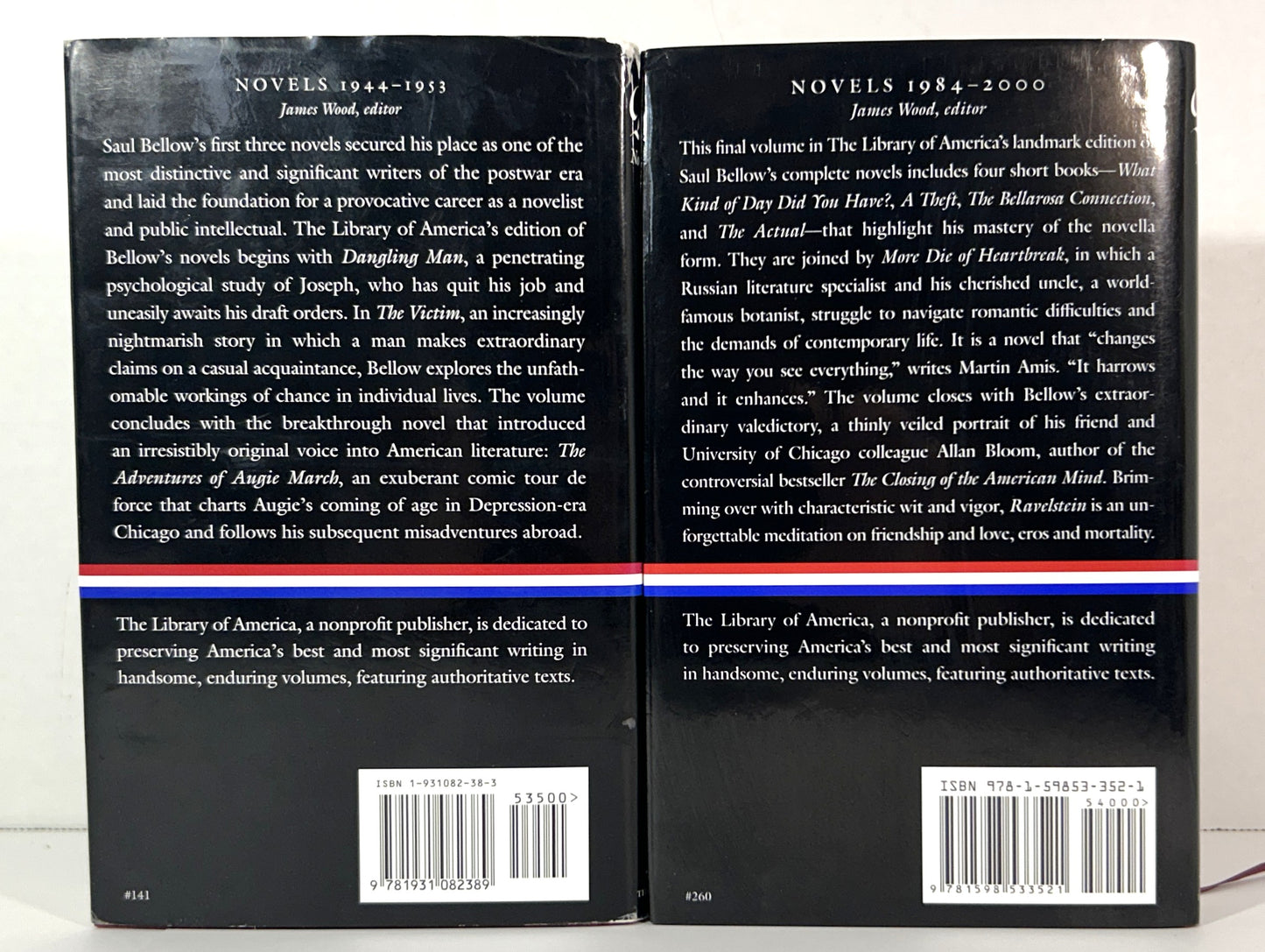 Library of America: Set of 2 Saul Bellow Novels 1944-1953 & 1984-2000 2003