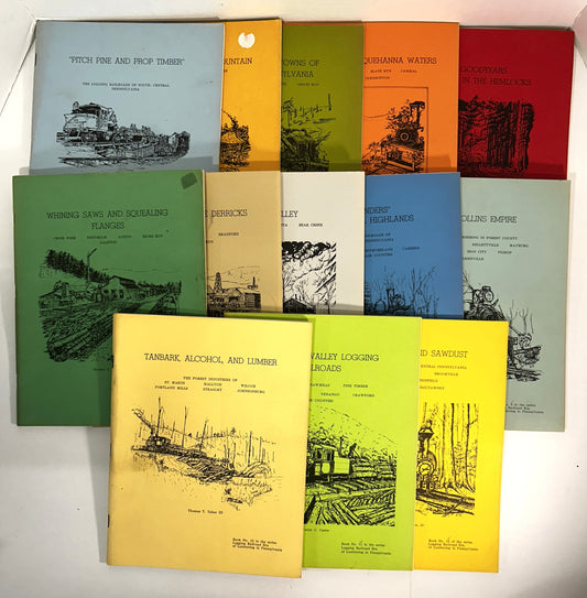 Set of 12 Logging Railroad Era of Lumbering in Pennsylvania by Benjamin FG Kline Jr. 1970s