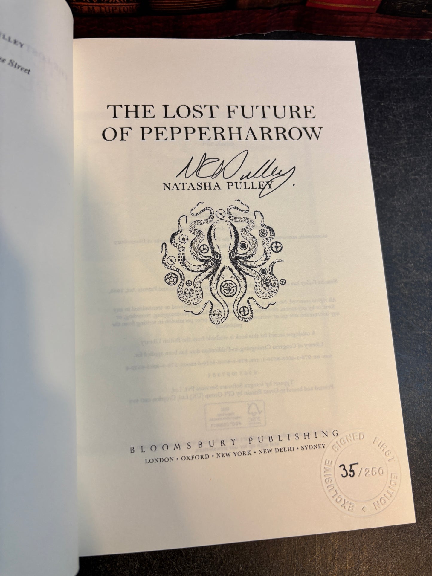 The Lost Future of Pepperharrow by Natasha Pulley SIGNED Limited #32/250 1st Edition 2020