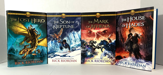 Set of 4 Heroes of Olympus by Rick Riordan 2010-2013 1st Editions #1 SIGNED