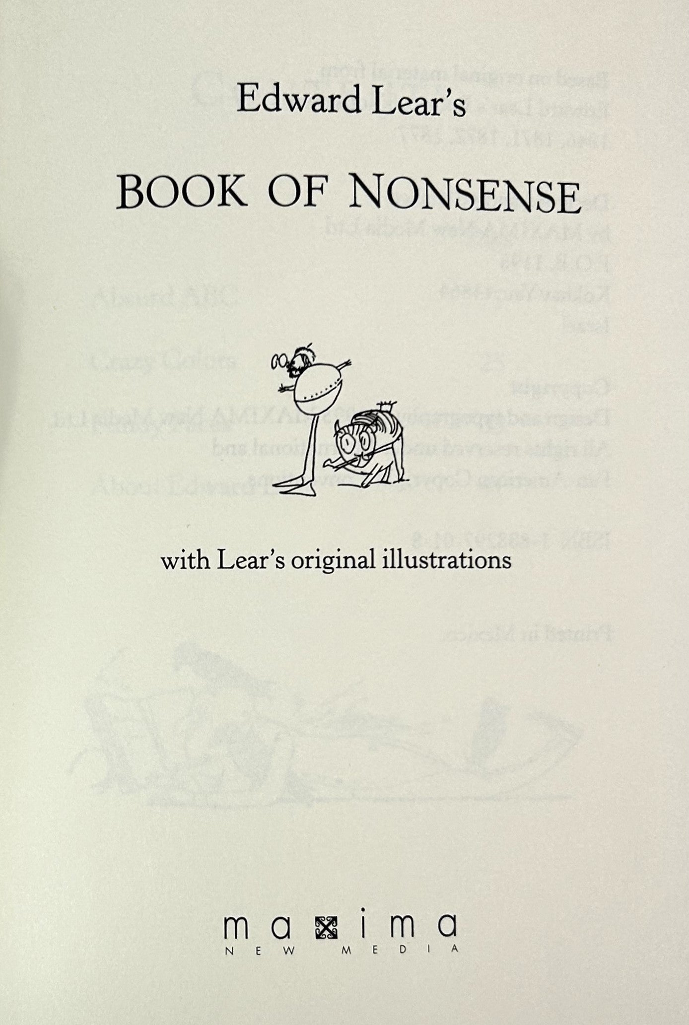 Edward Lear's Book of Nonsense 1995 w/ CD