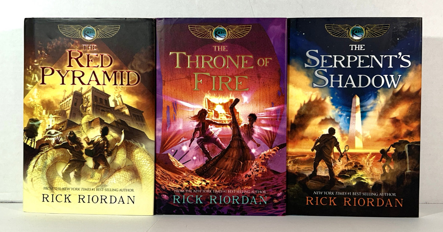 Set of 3 Kane Chronicles by Rick Riordan 2010-2012 1st Editions #1 SIGNED