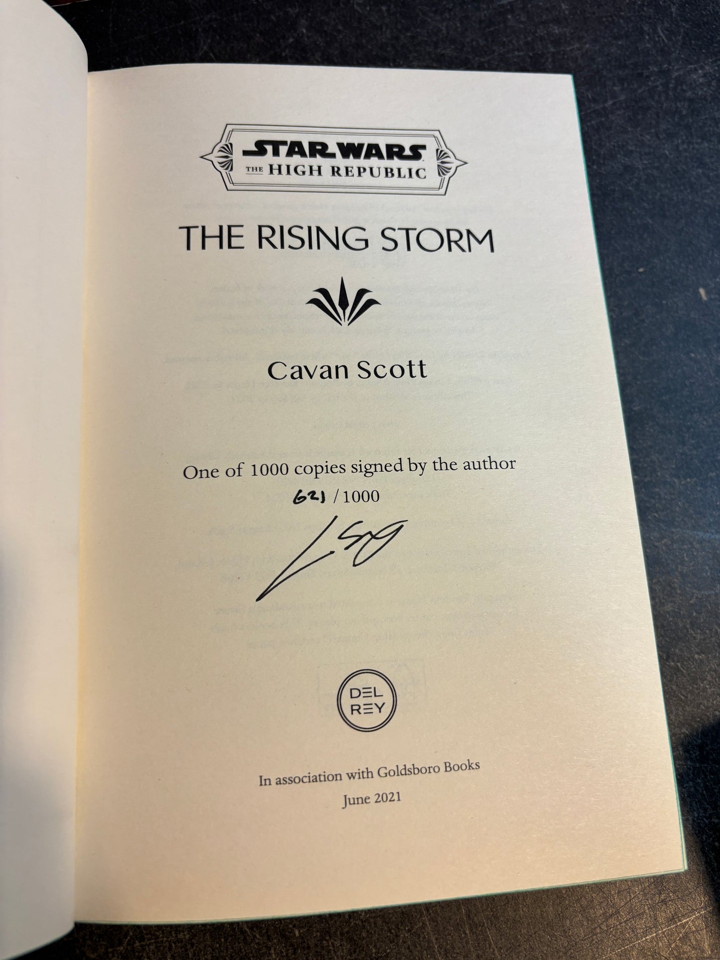 Star Wars High Republic: The Rising Storm by Cavan Scott SIGNED LE #621/1000 w/ Sprayed Edges