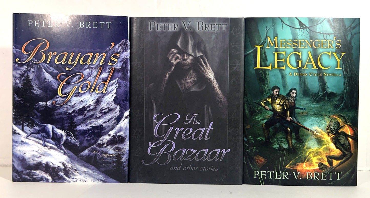 Set of 3 Demon Cycle Novels by Peter V Brett 2010-2014 SIGNED Subterranean Press