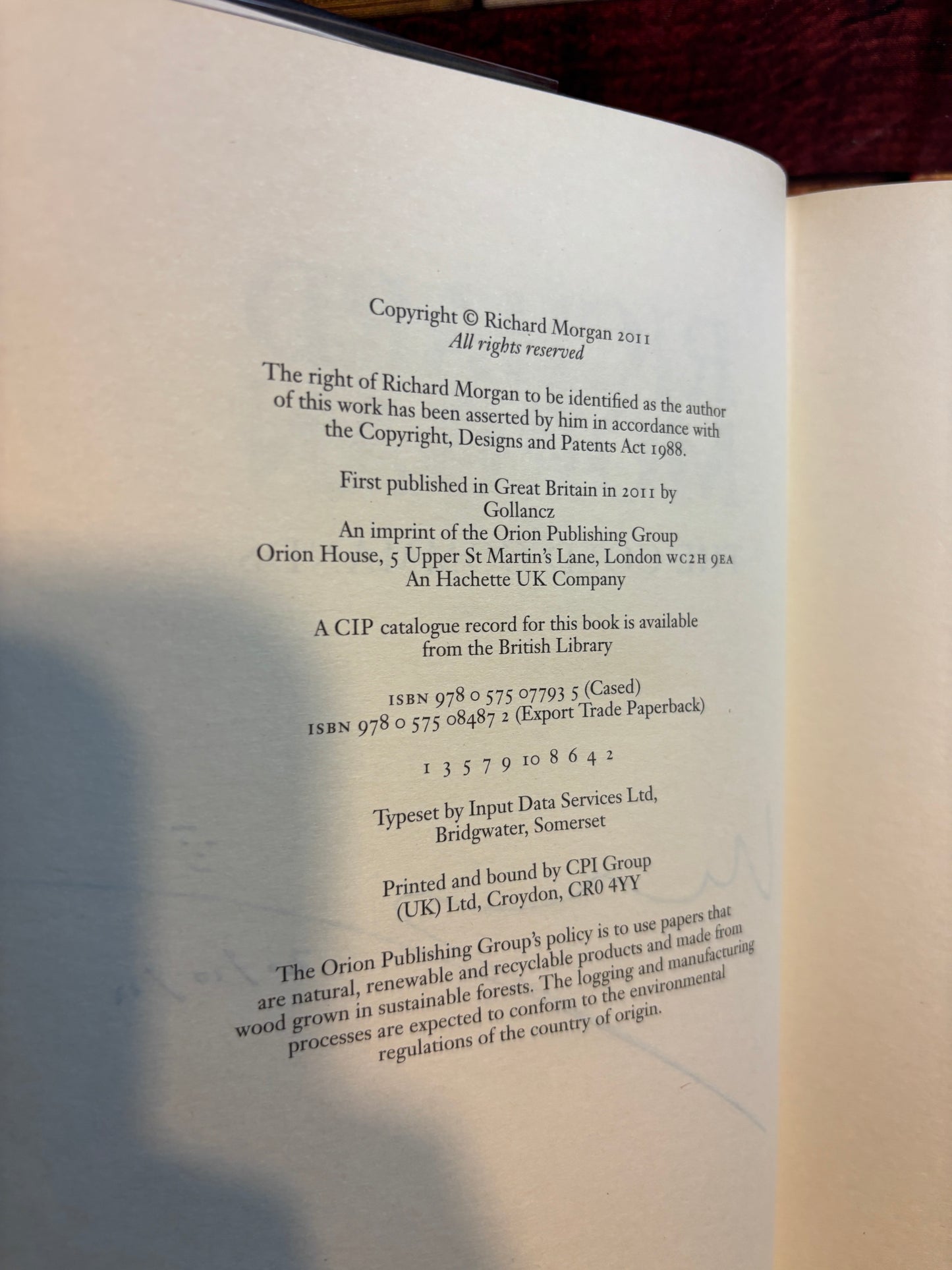 The Cold Commands by Richard Morgan SIGNED 1st Edition UK