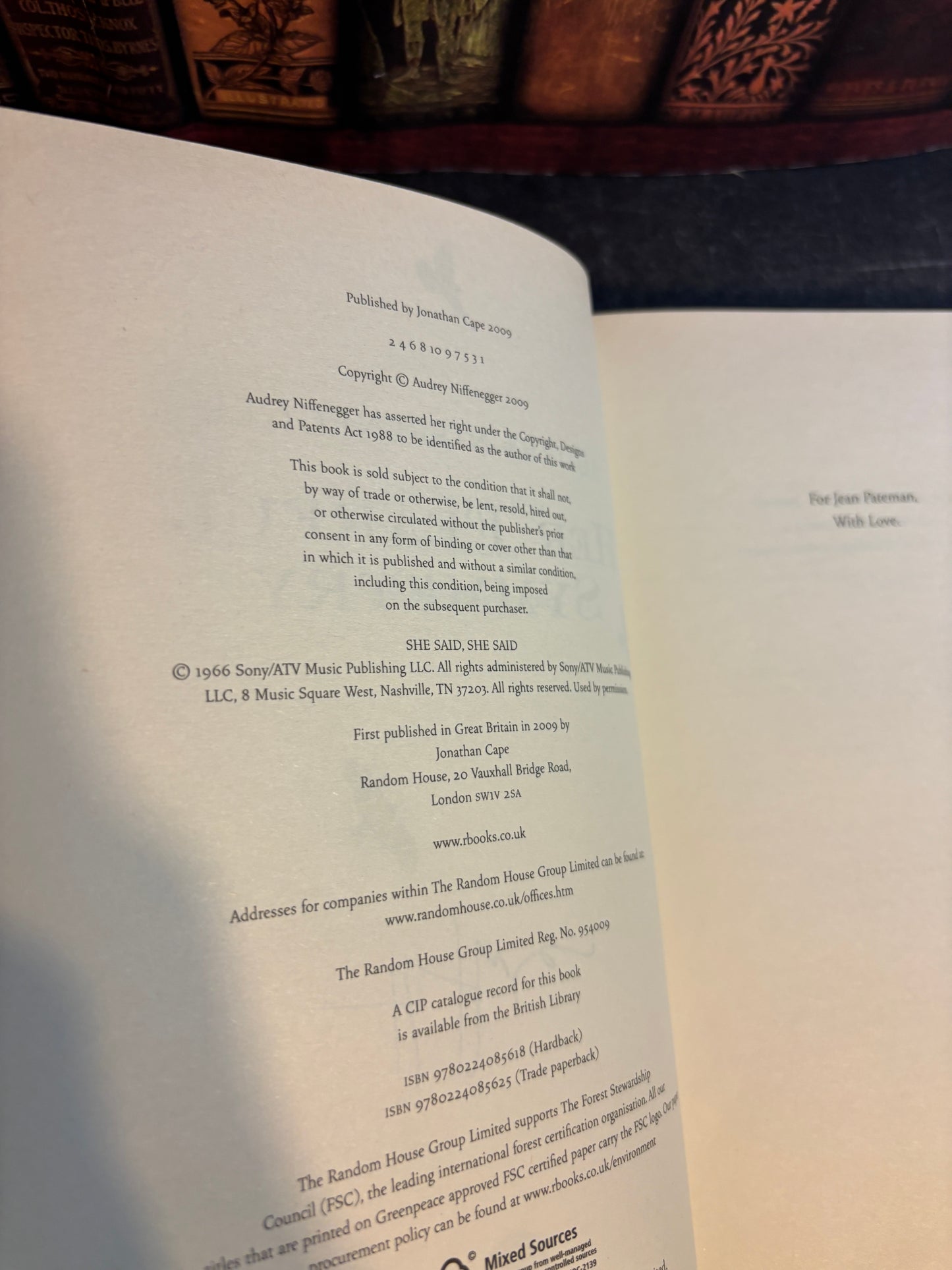 Her Fearful Symmetry by Audrey Niffenegger SIGNED 1st Edition UK 2009