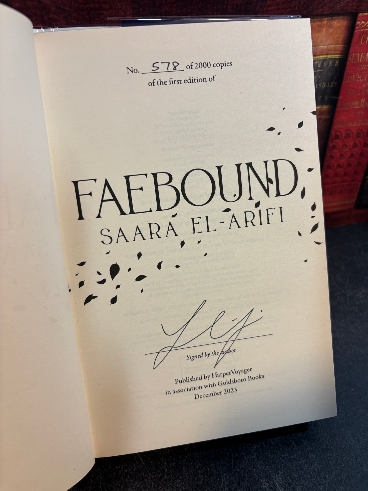 Faebound by Saara El-Arifi SIGNED Limited Edition #578/2000 Goldsboro w/ Sprayed Edges