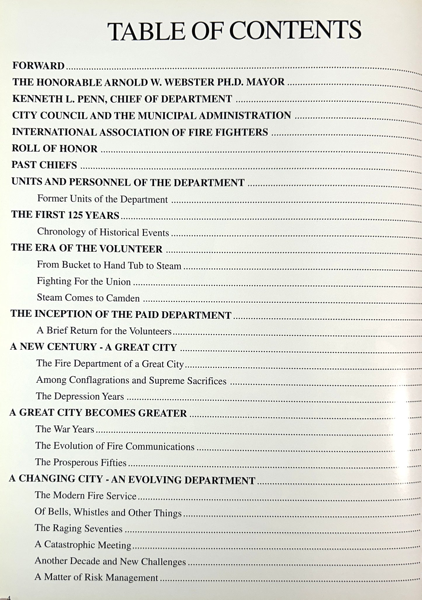 Fire Department Camden New Jersey 1995 125th Anniversary Edition