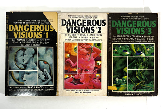Set of 3 Dangerous Visions edited by Harlan Ellison 1969