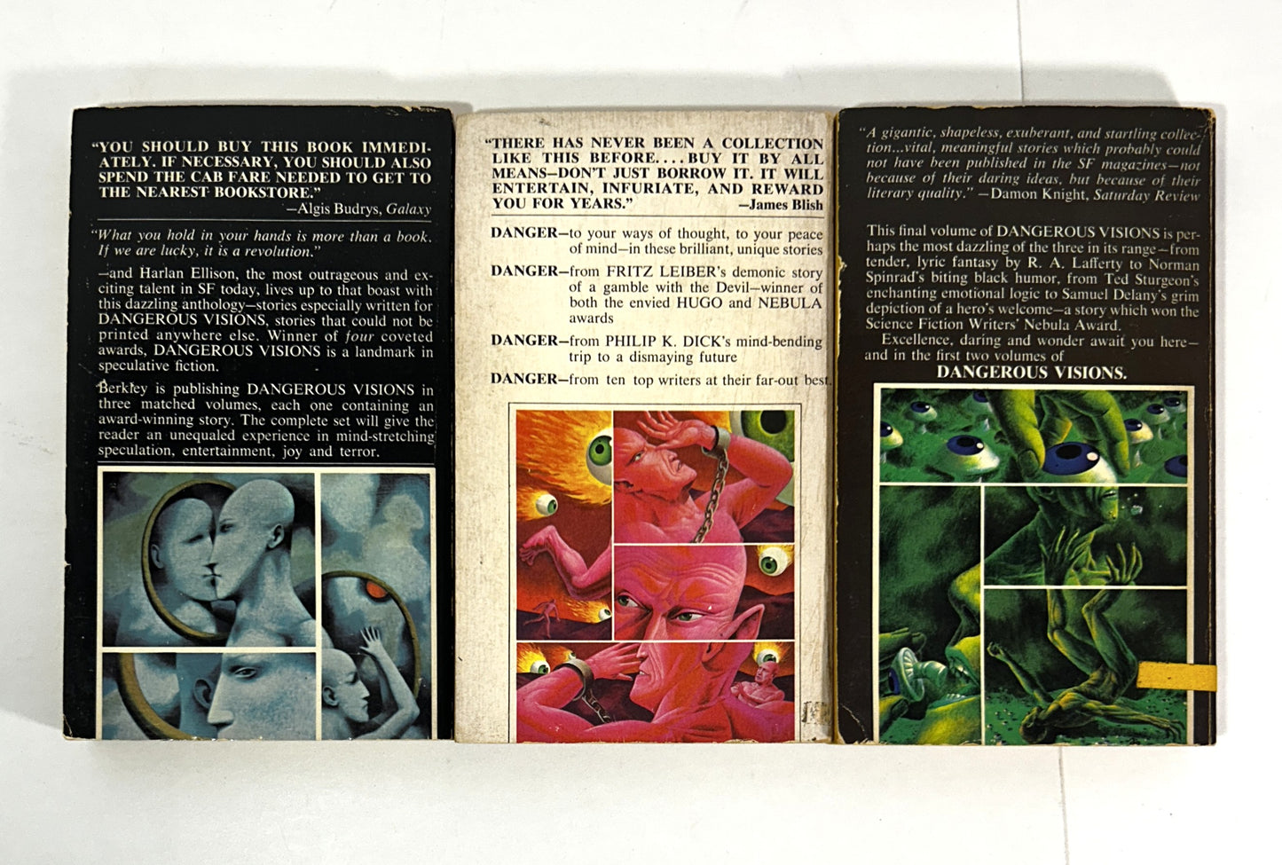 Set of 3 Dangerous Visions edited by Harlan Ellison 1969