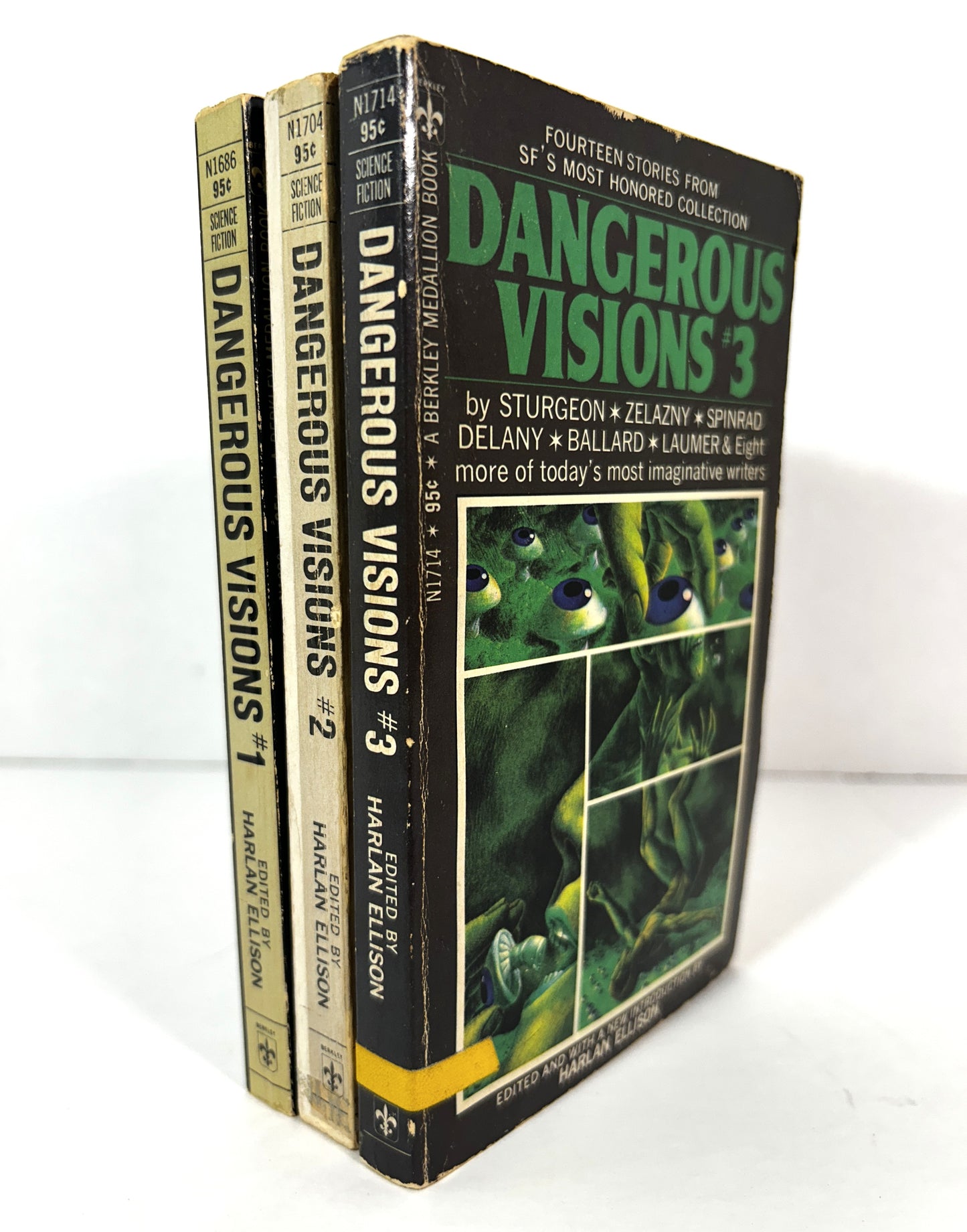 Set of 3 Dangerous Visions edited by Harlan Ellison 1969