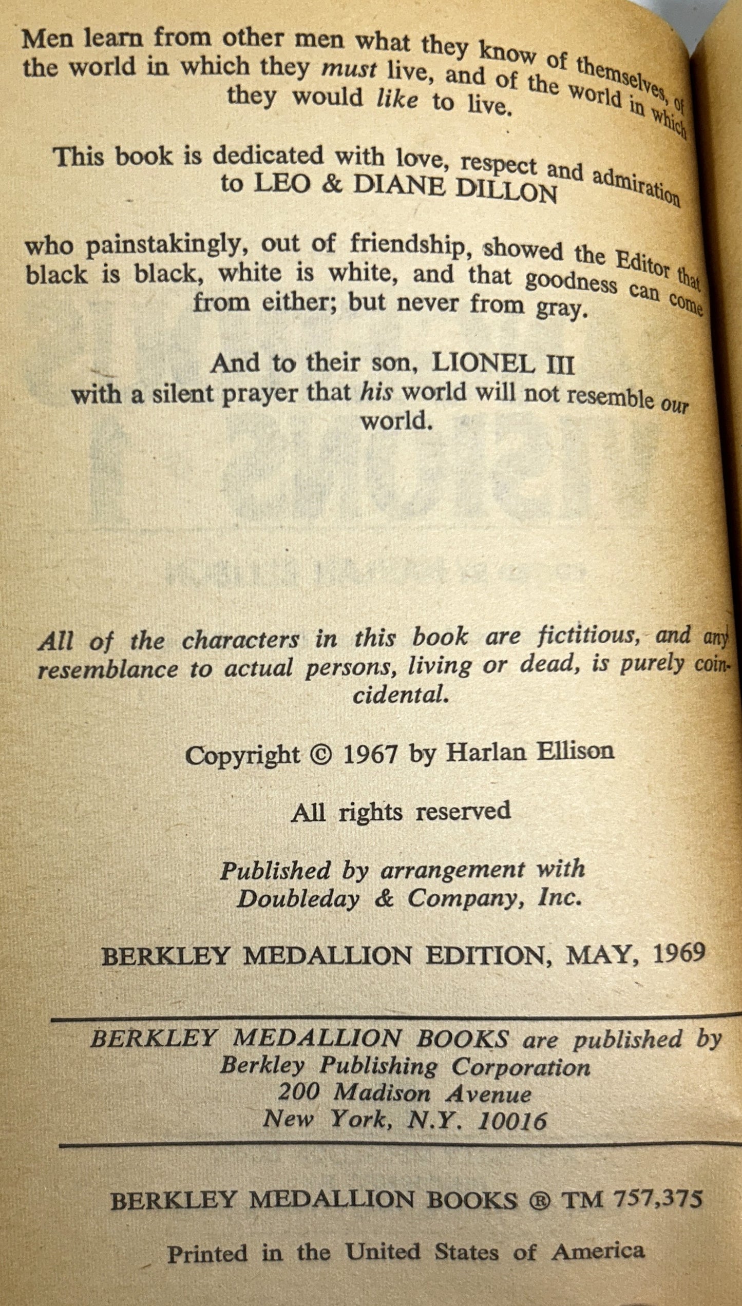Set of 3 Dangerous Visions edited by Harlan Ellison 1969