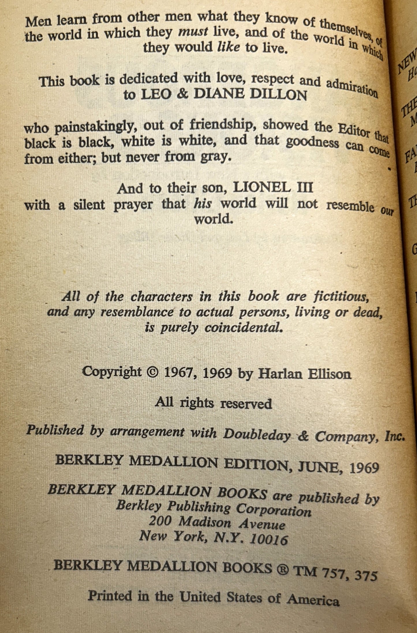 Set of 3 Dangerous Visions edited by Harlan Ellison 1969