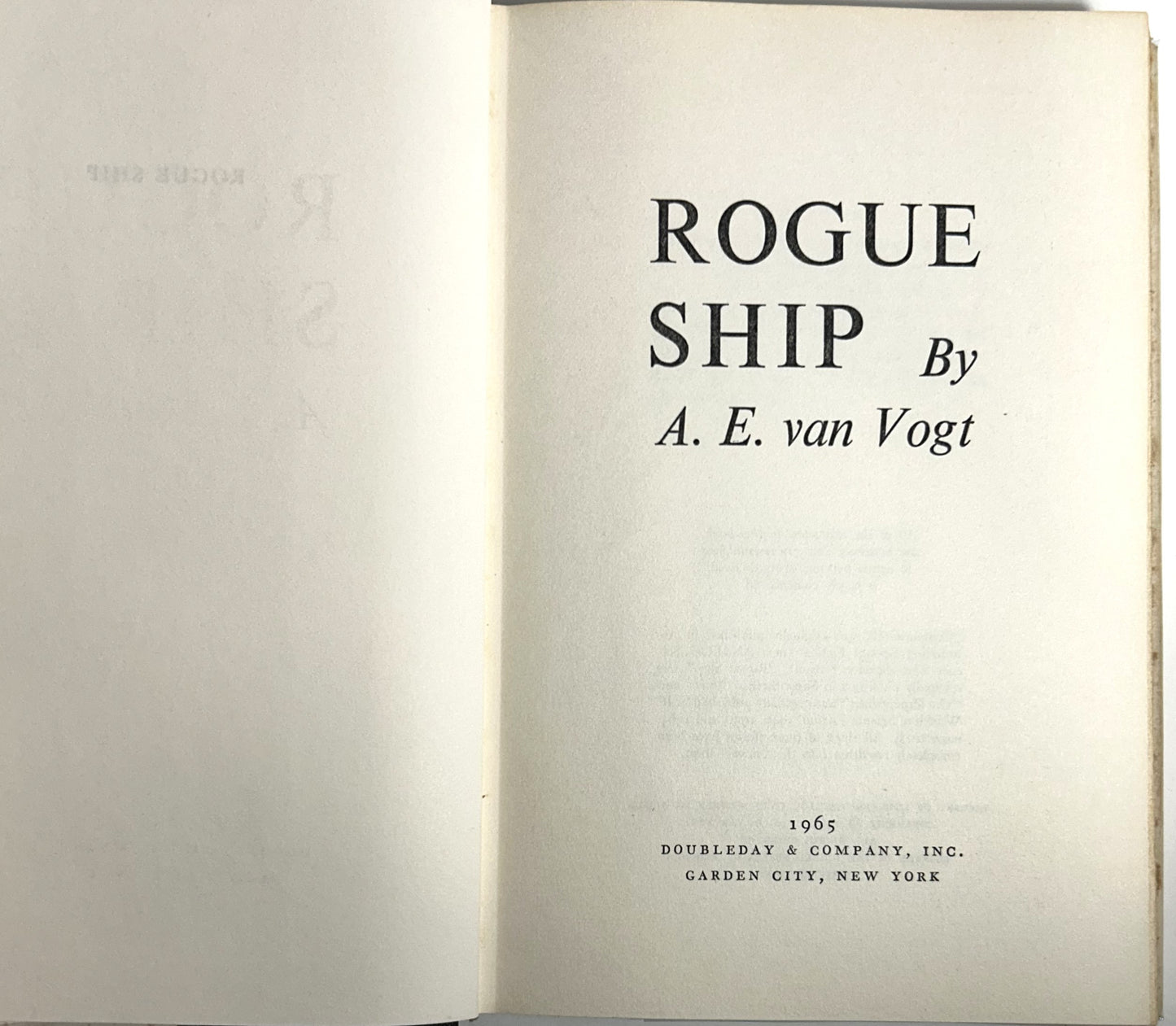 Rogue Ship by AE vanVogt 1965 Vintage Hardcover 1st Edition