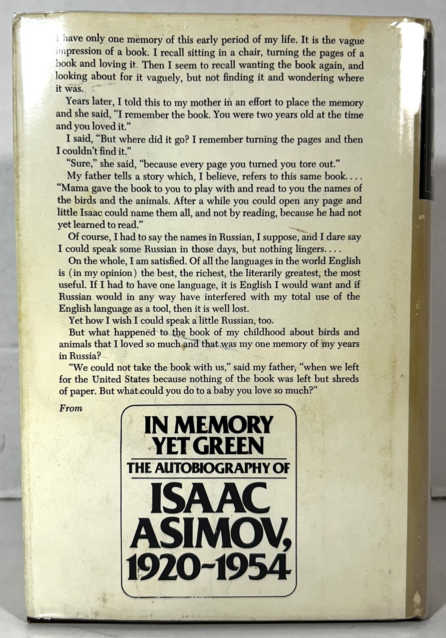 In Memory Yet Green: The Autobiography of Isaac Asimov 1979 SIGNED