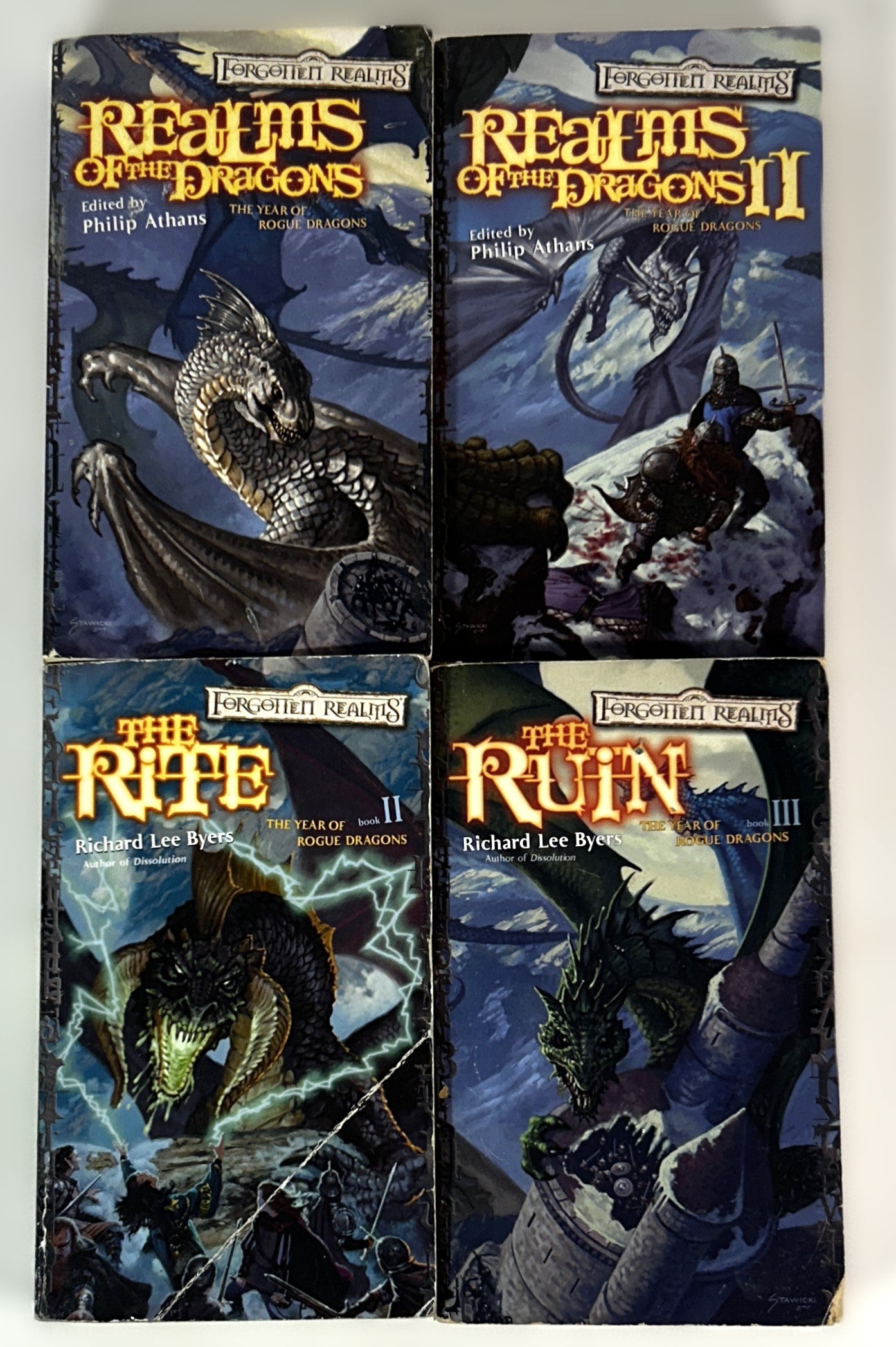 Set of 4 Forgotten Realms The Year of Rogue Dragons by Philip Athans & Richard Lee Byers 2004-2006