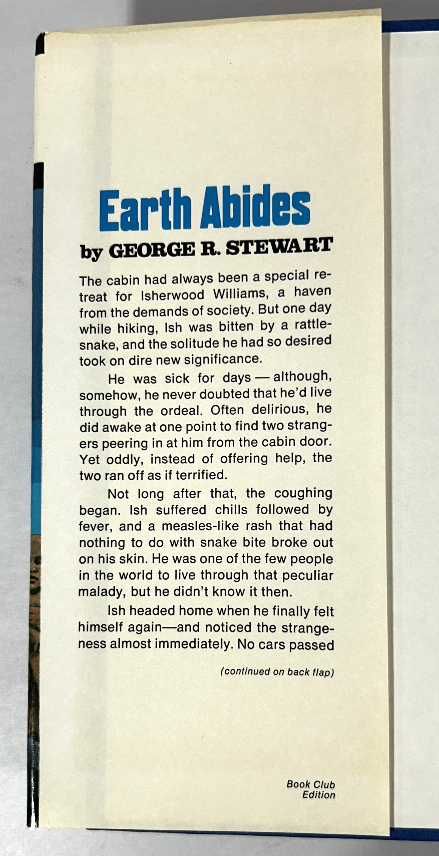 Earth Abides by George R. Stewart 1976 Book Club Edition